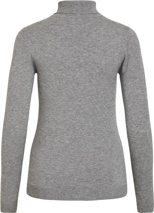 Object Objthess L/S Rollneck Knit Pullover Kvinde Medium Grey Melange Rullekraver Str S - hos Magasin