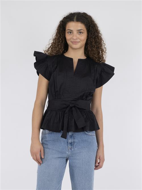 Neo Noir Dalia Cotton Satin Top Kvinde Black Toppe Str 34 - hos Magasin