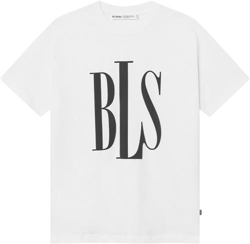 BLS Hafnia Henry Tshirt Mand White Kortærmede T-shirts Regular Fit Str S - Bomuld hos Magasin