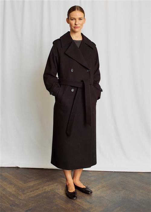 Bruun & Stengade BS Kaylee Coat Kvinde Black Uldfrakker Str 38 - hos Magasin