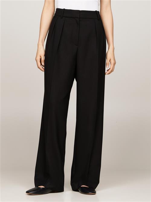 Tommy Hilfiger Core Relaxed Straight Pant Kvinde Black Bukser Med Lige Ben Str 42 - hos Magasin