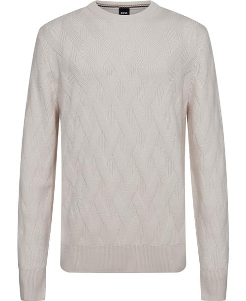 BOSS Helfredo Mand Open White Sweaters Str XXL - hos Magasin