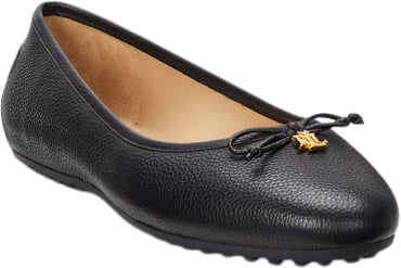 Se Lauren Ralph Lauren Luxe Pebble Leatherjayna Driver-fl Kvinde Sort Ballerinaer Str 39 - hos Magasin ved Magasin