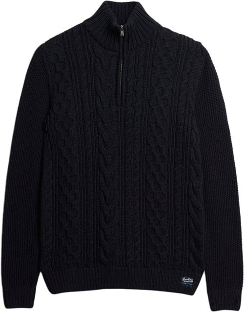 Superdry Jacob Cable Knit Half ZIP Mand 98t Turtlenecks Str XXL - hos Magasin