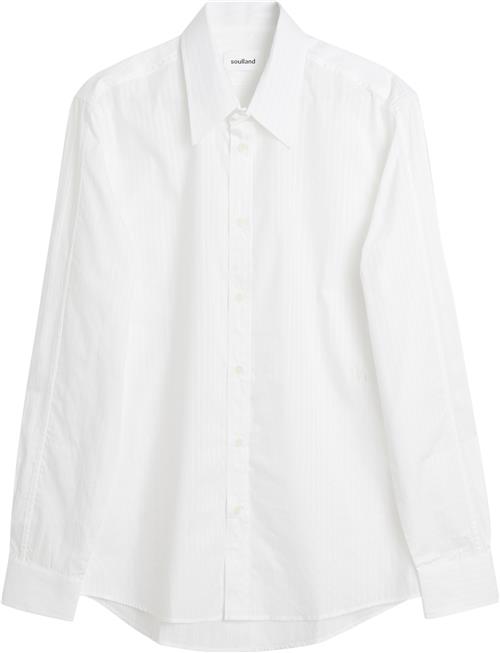 Soulland Rado Shirt Kvinde White Stripe Skjorter Str L/XL - Bomuld hos Magasin