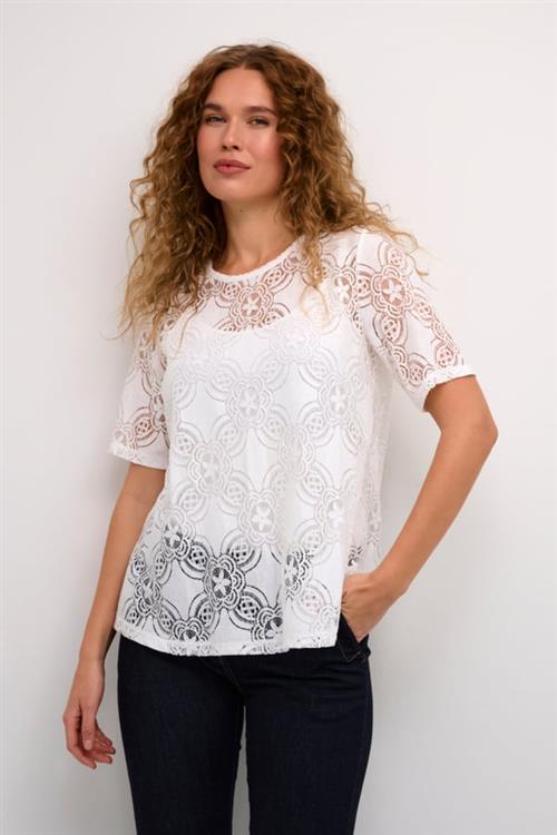 Culture Cuhenriette Olu SS Blouse Kvinde Spring Gardenia Kortærmede Bluser Str XS - hos Magasin