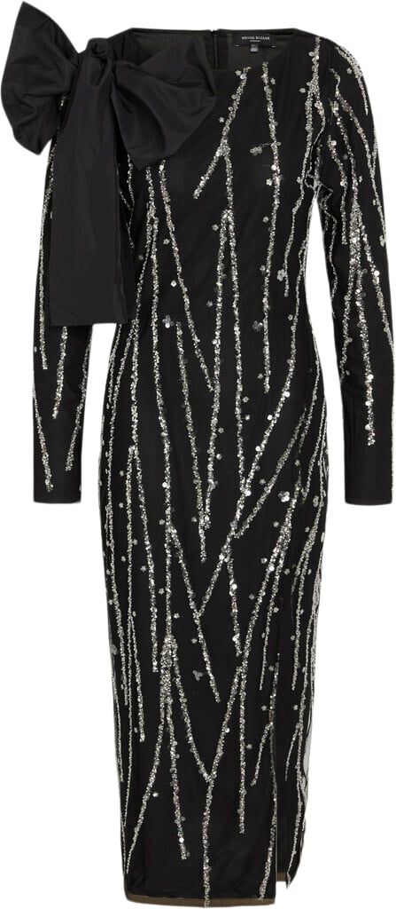 Bruuns Bazaar Daffibbkeiras Dress Kvinde Black W Silver Midi Kjoler Str 40 - Polyester hos Magasin