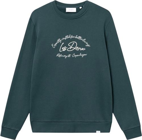 Les Deux Camden Sweatshirt Mand Pine Green/ivory Sweatshirts Str L - hos Magasin