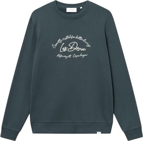 Se Les Deux Camden Sweatshirt Mand Pine Green/ivory Sweatshirts Str XXL - hos Magasin ved Magasin