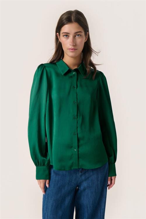 Se Soaked in Luxury Slparis Shirt LS Kvinde Rain Forest Langærmede Skjorter Classic Fit Str S - hos Magasin ved Magasin