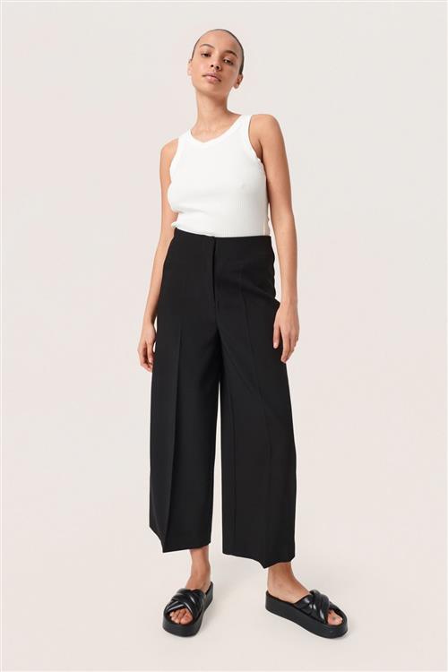 Soaked in Luxury Slcorinne Wide Pants Kvinde Black Bukser Med Brede Ben Regular Fit Str M - hos Magasin