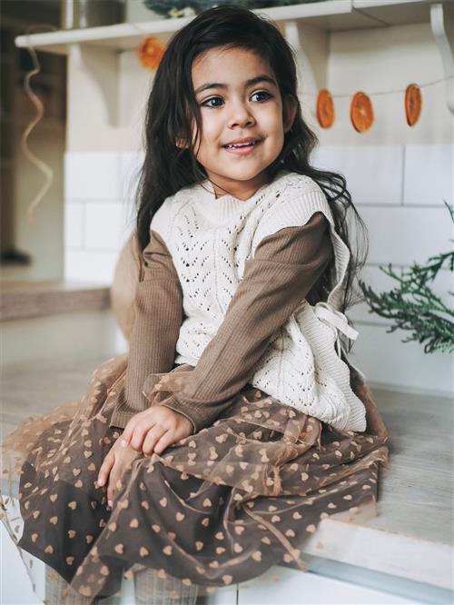 Fliink Tulle Heart Skirt Str 6Y/116 - Humus/carafe Nederdele Bomuld hos Magasin