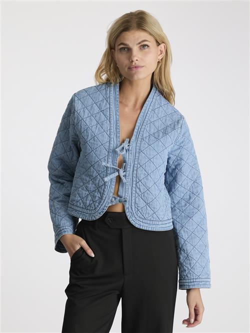 Neo Noir Dubbie Denim Quilt Jacket Kvinde Blue Overgangsjakker Str 42 Denim - hos Magasin