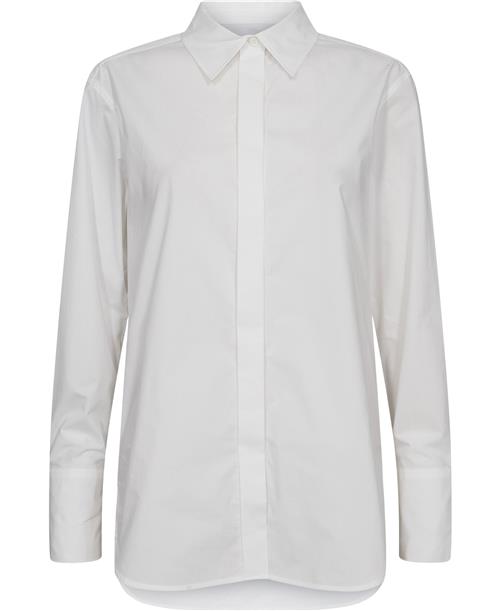 Se DAY Birger et Mikkelsen Christiane Solid Cotton RD Kvinde Bright White Langærmede Skjorter Str L - hos Magasin ved Magasin