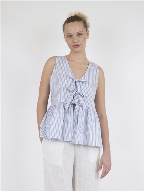 Neo Noir Manja Stripe Top Kvinde Light Blue Toppe Str 34 - hos Magasin