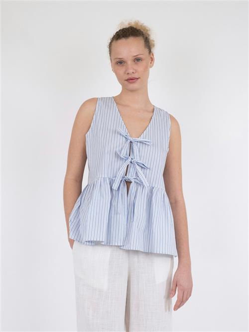 Neo Noir Manja Stripe Top Kvinde Light Blue Toppe Str 42 - hos Magasin