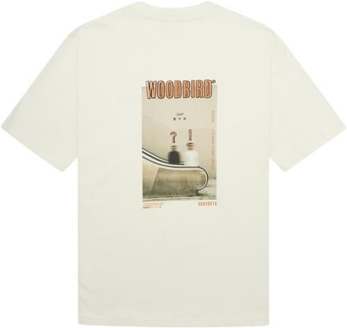 Woodbird Wbbaine Photo Tee Mand Off White Kortærmede T-shirts Str L - hos Magasin