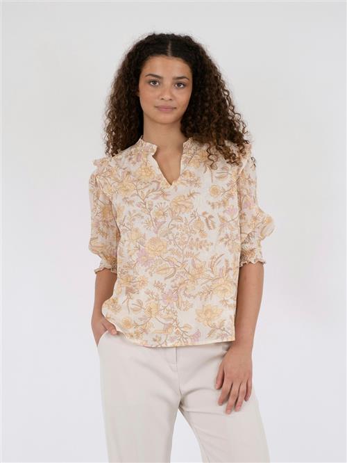 Neo Noir Davina Rose Field Blouse Kvinde Dusty Yellow Langærmede Bluser Str 40 - hos Magasin