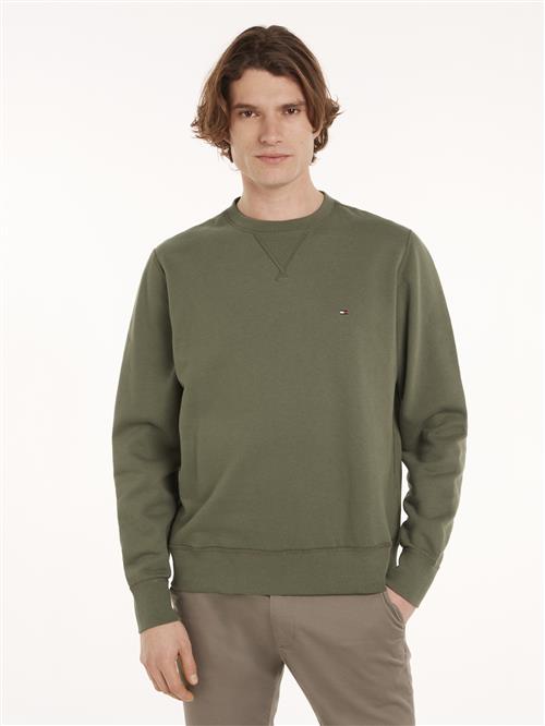 Tommy Hilfiger Essential Fleece Crewneck Mand Battle Green Fleece Str L - hos Magasin