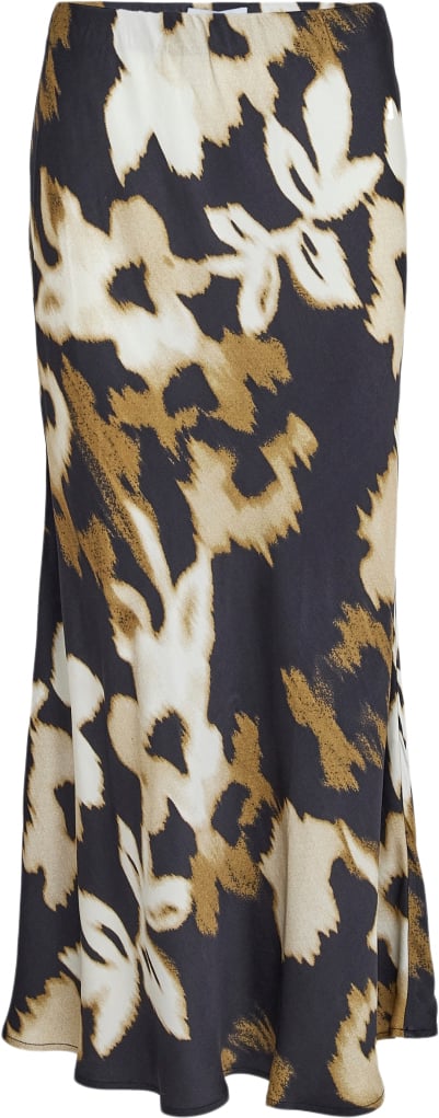 Minus Msbernia Midi Skirt Kvinde Arrowwood Yellow Print Midi Nederdele Str 40 - hos Magasin