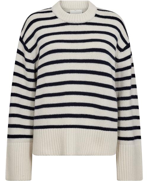 Lisa Yang Sony Stripes Sweater Cream/navy Stripes Size 2 Kvinde Cream/navy Stripes Sweaters Str M/L - hos Magasin