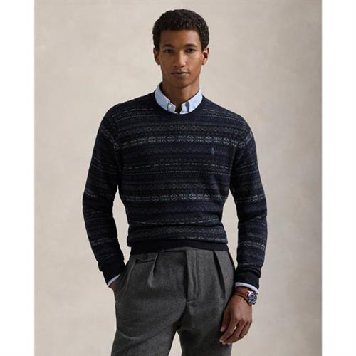 Polo Ralph Lauren 2/175 Wool Rws-lsl-plo Mand Navy Combo Sweaters Str XL - hos Magasin