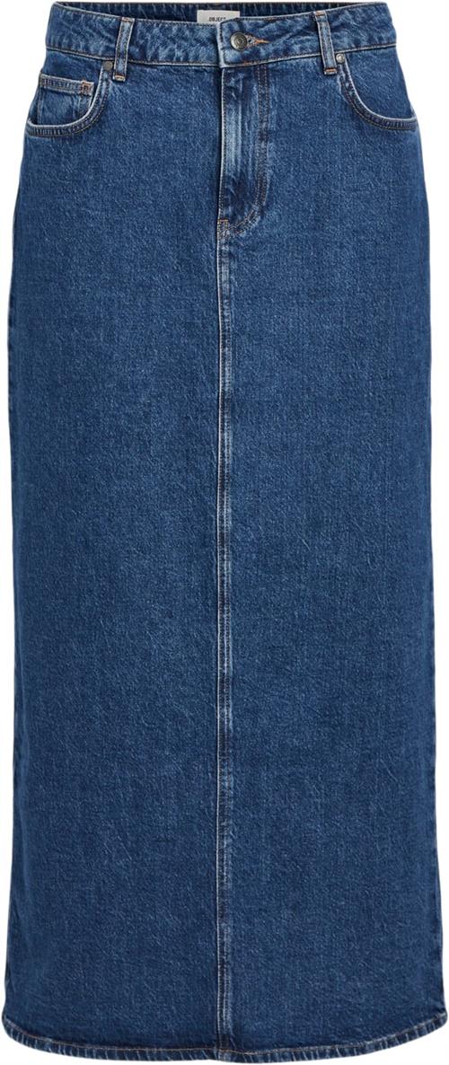 Object Objellen MW Long Denim Skirt Noos Kvinde Medium Blue Denim Maxi Nederdele Str S Denim - hos Magasin