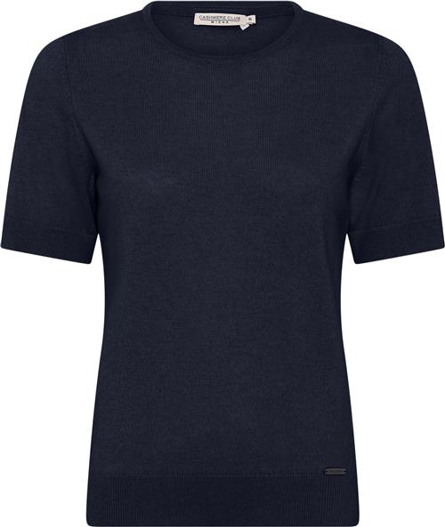 Micha Jumper_ Elaine Cashmere Kvinde Navy Kortærmet Strik Str XL Cashmere - hos Magasin