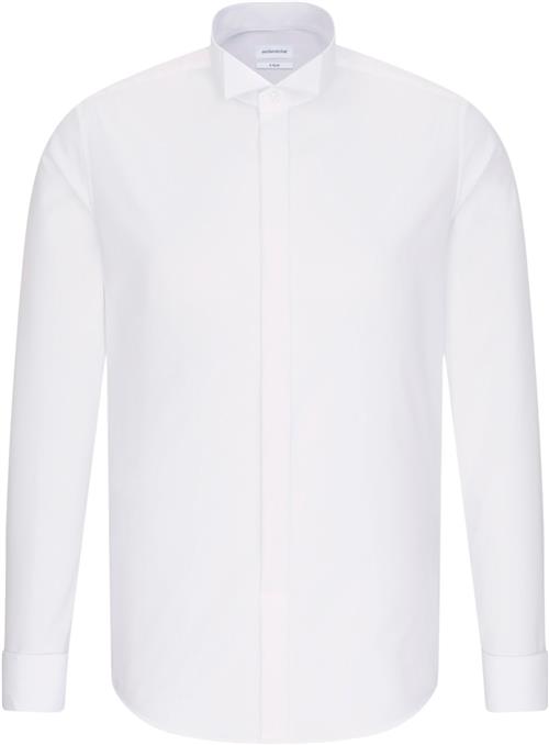 Seidensticker Gala Shirt Slim Long Sleeve Wing Collar Uni Mand White Langærmede Skjorter Slim Fit Str 43 - hos Magasin