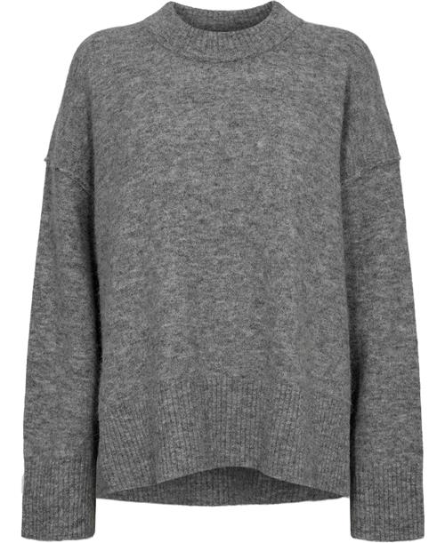 Se DAY Birger et Mikkelsen Josie Cozy Days RD Kvinde Medium Grey Melange Sweaters Str L - hos Magasin ved Magasin