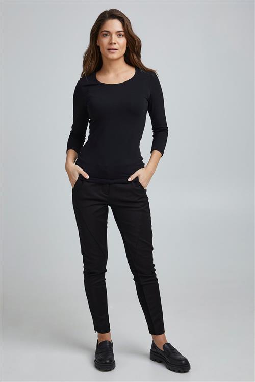 Fransa Zacity 1 Pants Kvinde (Noos) Black Bukser Med Smalle Ben Casual Fit Str 46 - hos Magasin