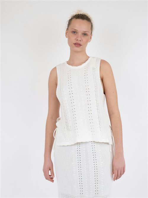 Neo Noir Aritza Crochet Knit Top Kvinde White Sweaters Str 38 - hos Magasin