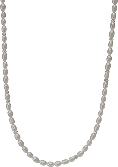 BeChristensen Celina Pearl Necklace Silver 38+5cm - Perlehalskæder hos Magasin