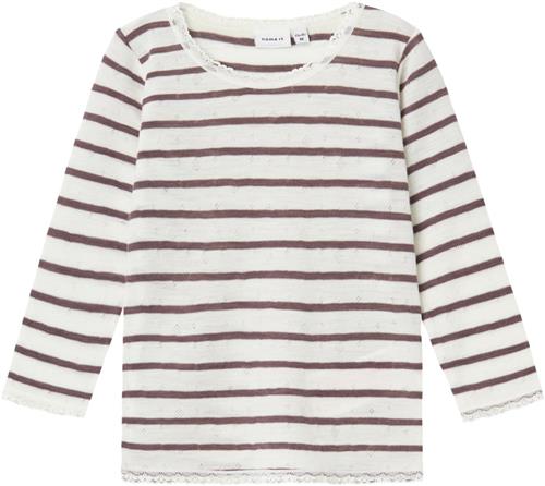 Name It Nmfwang Wool Needle LS TOP Noos Str 104 - Snow White/sparrow Bluser hos Magasin