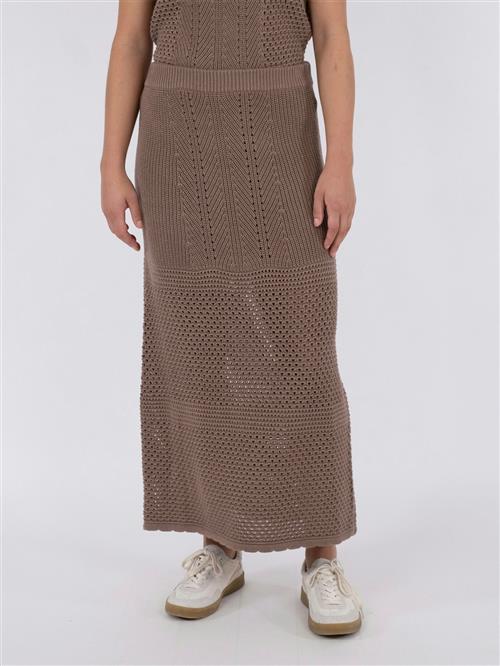 Neo Noir Lyric Crochet Knit Skirt Kvinde Dusty Brown Maxi Nederdele Str 42 - hos Magasin