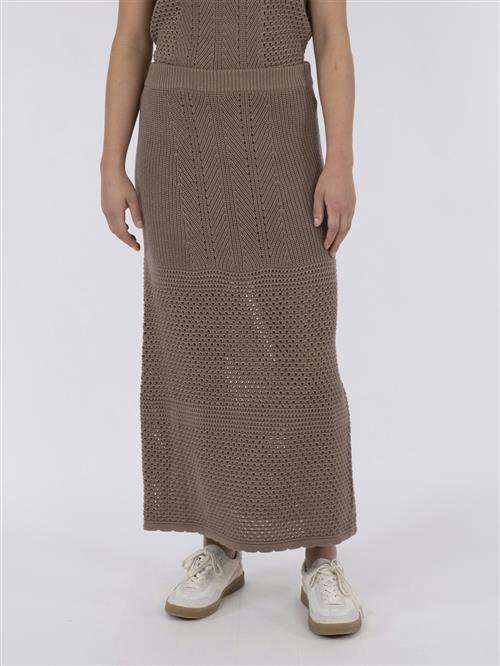 Neo Noir Lyric Crochet Knit Skirt Kvinde Dusty Brown Maxi Nederdele Str 36 - hos Magasin