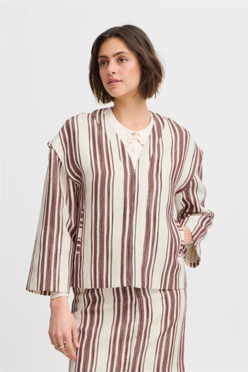 Atelier Rêve Irabelle BL Kvinde Abelle Stripe Langærmede Bluser Loose Fit Str 38 - hos Magasin