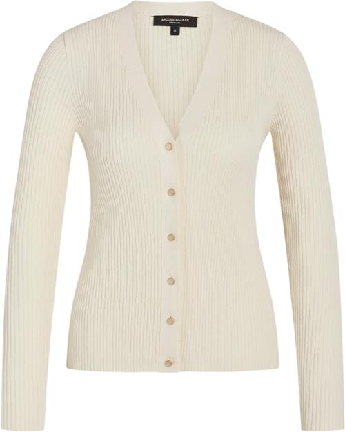 Bruuns Bazaar Gallberrybbcarica Knit Cardigan Kvinde White Cream Cardigans Str XL - Nylon hos Magasin