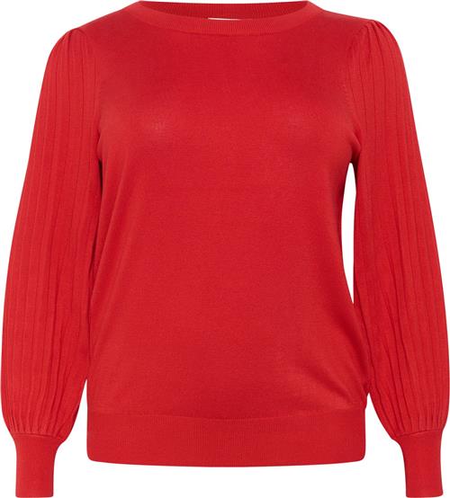 Se Kaffe Curve Kcloni Knit Pullover Kvinde Haute Red Sweaters Str XL - hos Magasin ved Magasin