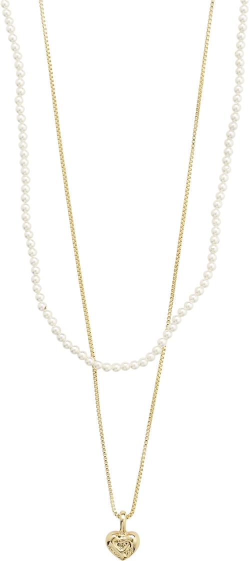 Se Pilgrim Arlet Necklace 2in-1 set, Gold-plated one size - Halskæder Med Vedhæng hos Magasin ved Magasin