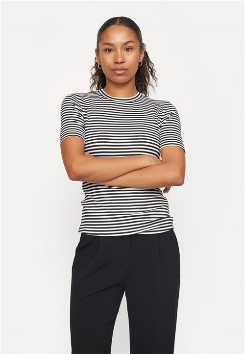 Se Soft Rebels Srfenja Stripe SS Top Kvinde Black Kortærmede T-shirts Str S - hos Magasin ved Magasin