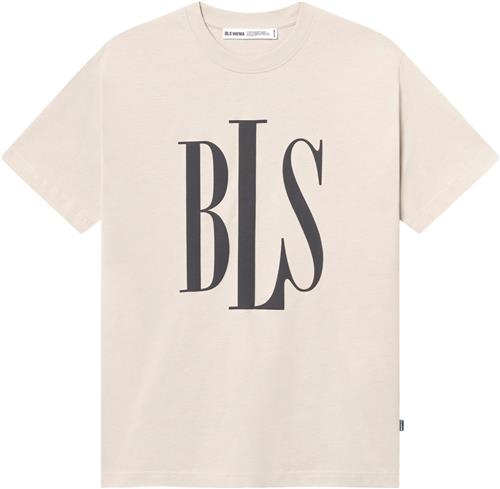 BLS Hafnia Henry Tshirt Mand Sand Kortærmede T-shirts Regular Fit Str L - Bomuld hos Magasin