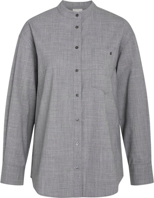 Se Heartmade ¤ Mivan Shirt HM ¤ Kvinde Grey Langærmede Skjorter Str 38 - hos Magasin ved Magasin