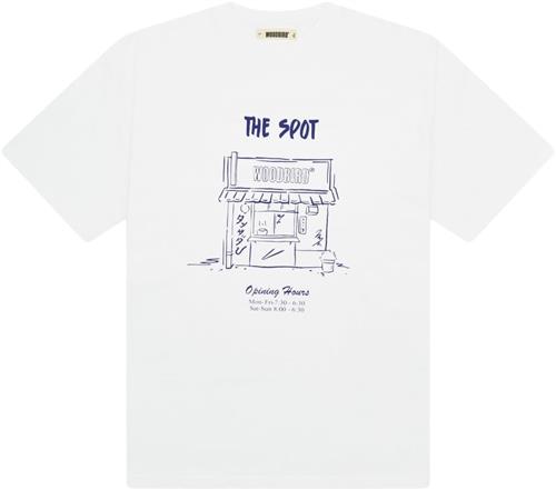 Se Woodbird Wbbaine Spot tee Mand White Kortærmede T-shirts Str S - hos Magasin ved Magasin