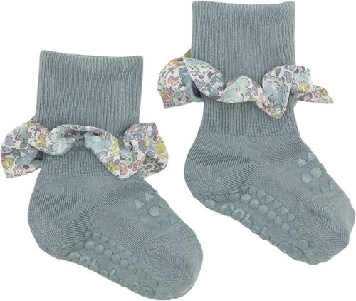 Se GoBabyGo Nonslip Socks - Bamboo / Liberty Str 1-2y (size - Dusty Blue / Mich Strømper Bomuld hos Magasin ved Magasin