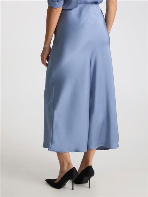 Neo Noir Vicky Heavy Sateen Skirt Kvinde Smoke Blue Maxi Nederdele Str 38 - hos Magasin