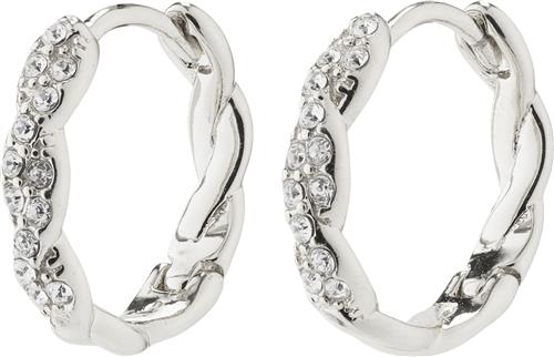 Pilgrim EZO Twirled Crystal Hoops Silverplated One size - Creoler hos Magasin