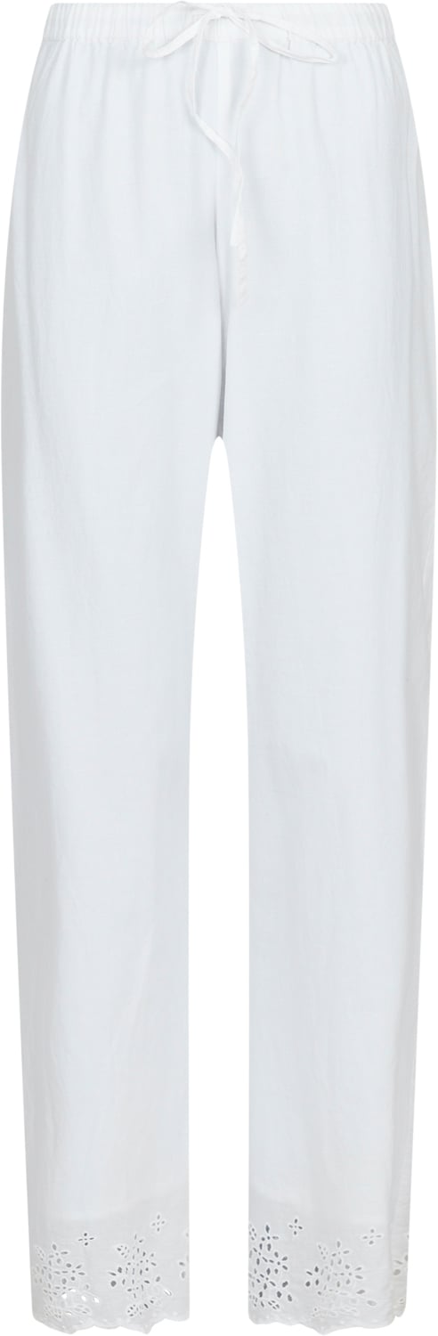 Se Neo Noir William Embroidery Pants Kvinde White Bukser Med Smalle Ben Str 42 - hos Magasin ved Magasin