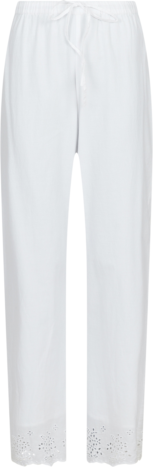 Neo Noir William Embroidery Pants Kvinde White Bukser Med Smalle Ben Str 36 - hos Magasin