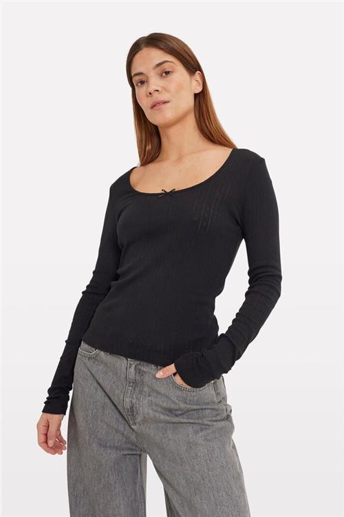 Se Envii Envolvi LS Deep TEE 7090 Kvinde Black Langærmede T-shirts Str XS - hos Magasin ved Magasin